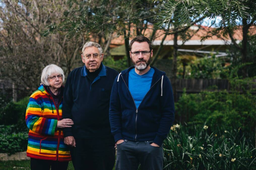 Ivan Hinton-Teoh with his parents Dianne and Ian at their home in Palmerston. They are campaigning against the proposed same-sex marriage plebicite. Photo: Rohan Thomson