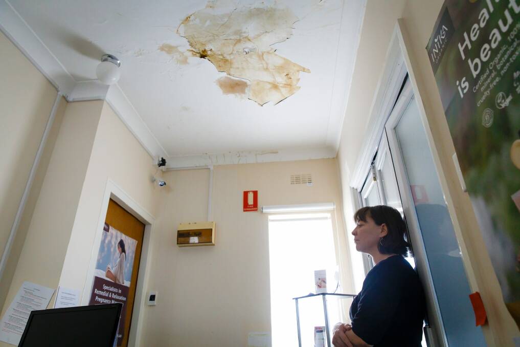 Emma Hely is frustrated by a leaky roof at her business in Ainslie. The building's heritage listing has prevented the building owner from making the repairs neccesary to fix the problem once and for all. Photo: Sitthixay Ditthavong Photo: Sitthixay Ditthavong