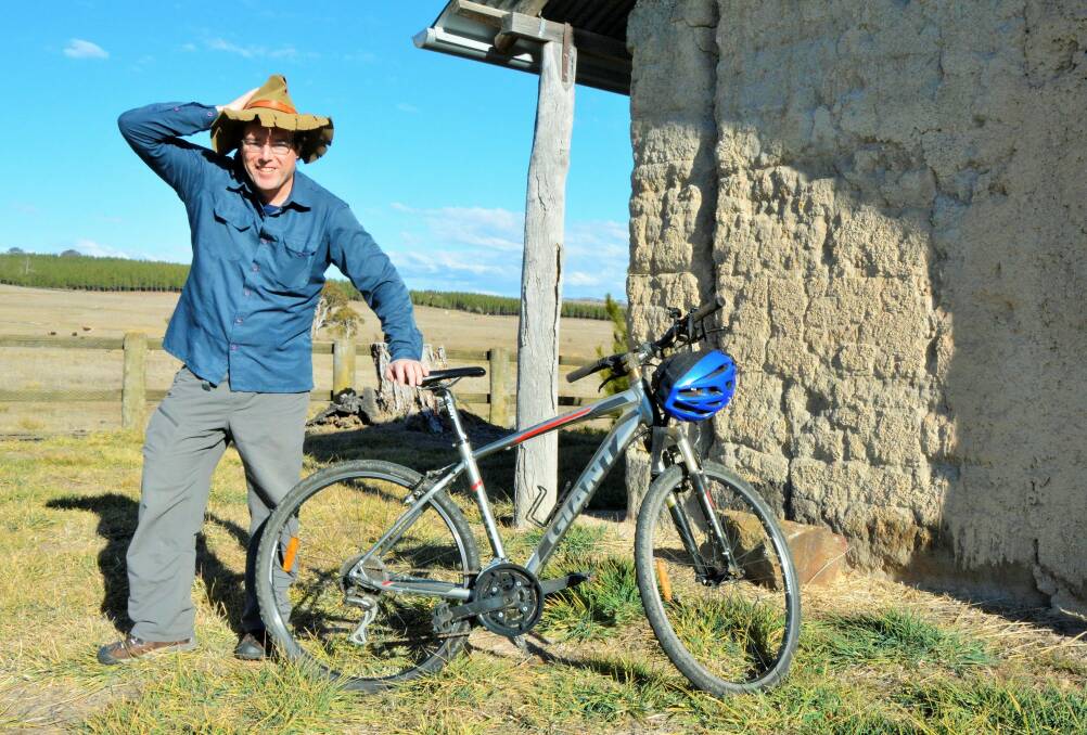 Tim at the historic Glenburn Homestead, normally only accessible via foot or on bicycle. Photo: Col McAlister