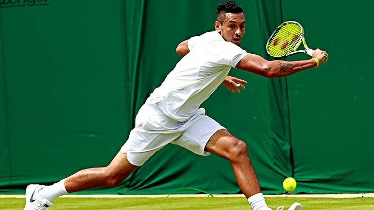 Nick Kyrgios mixed moments of brilliance with moments of petulance during his first-round victory over Radek Stepanek.  Photo: Adam Pretty/Getty Images