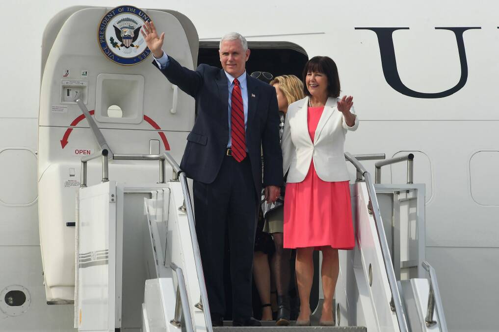 U.S. Vice President Mike Pence and his wife Karen Pence will arrive in Sydney on Friday. Photo: POOL