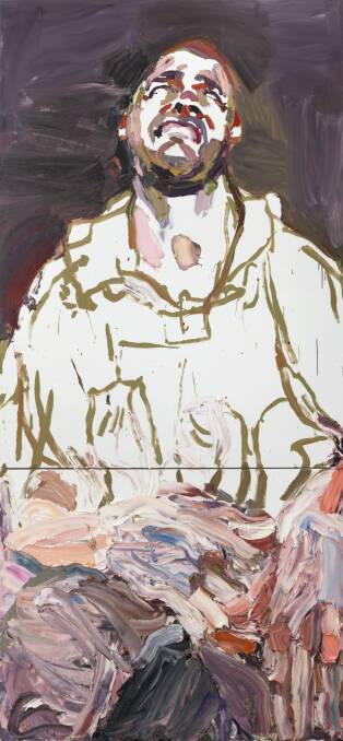 Ben Quilty, SOTG, after Afghanistan, 2012, oil on linen (diptych), 300 x 140 cm. On tour as part of the exhibition Ben Quilty: After Afghanistan, acquired under the official art scheme in 2012, Photo: Supplied