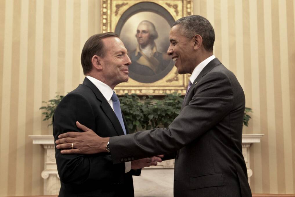 Tony Abbott, meets with Barack Obama in the Oval Office while prime minister in 2014.  Photo: Andrew Meares