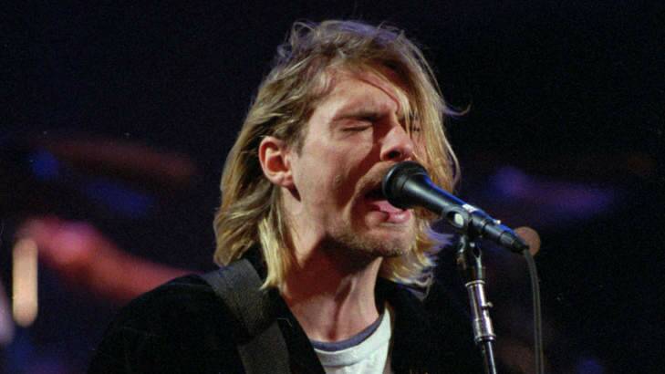 Kurt Cobain, lead singer for the Seattle-based band Nirvana, performs in 1993. Photo: Robert Sorbo