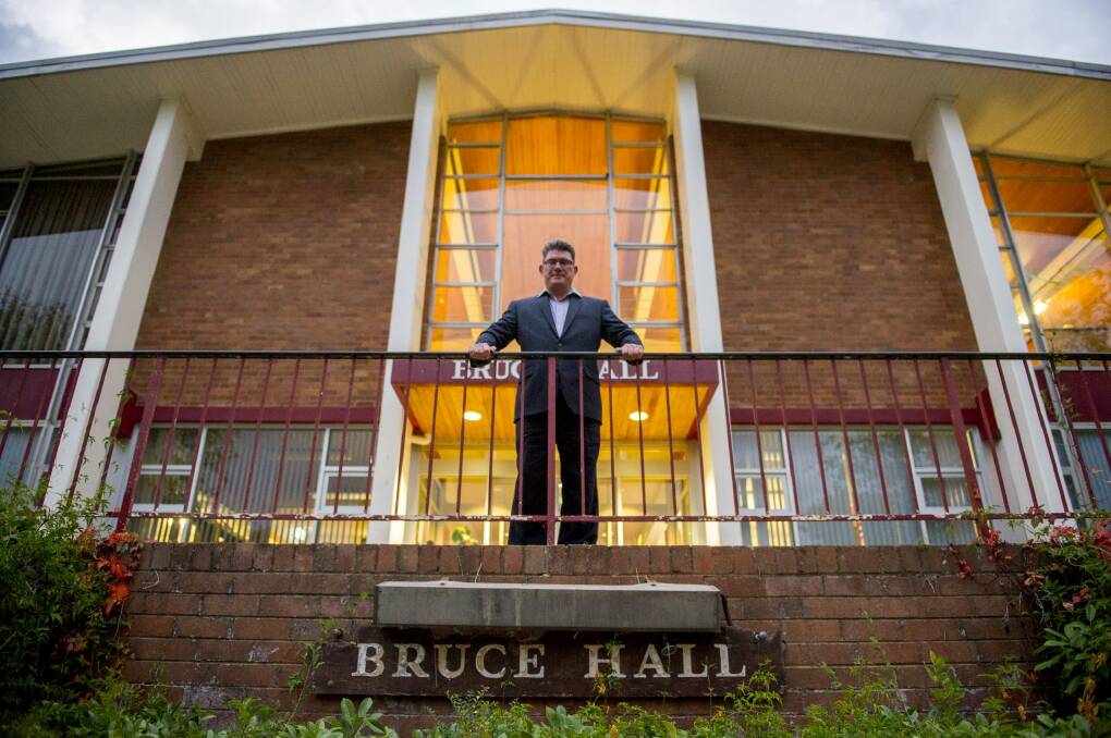 Former Bruce Hall resident Allan Connelly-Hansen wants the 55-year-old building saved. Photo: Jay Cronan