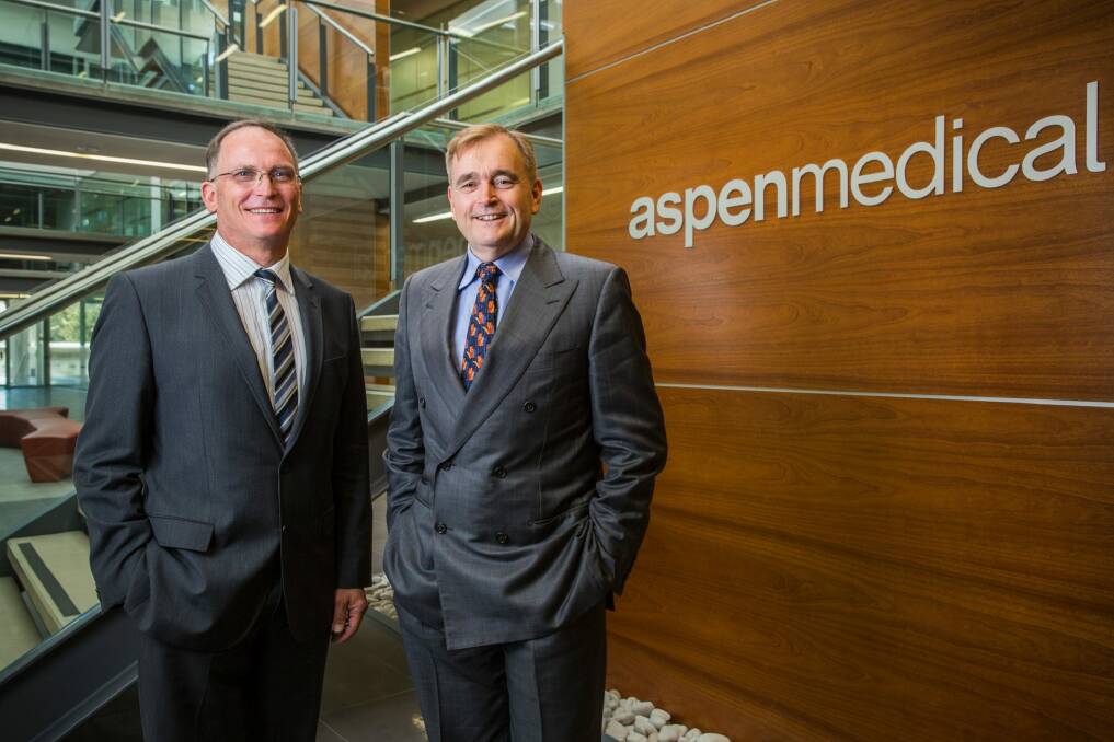 Aspen Medical's Glenn Keys (left), with Dr Andrew Walker in Canberra, believes firms must look for new, more efficient ways of delivering health services. Photo: Sean Davey