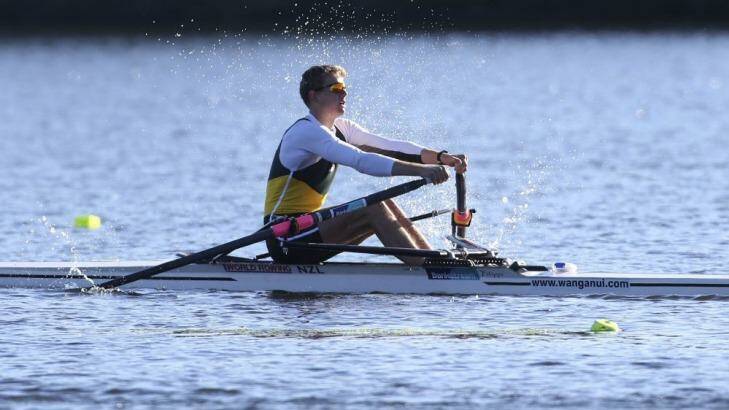 Canberra's Luke Letcher won the  national title in the doubles sculls and took silver in the single sculls at the Australian rowing championships in Sydney. Photo: Getty Images