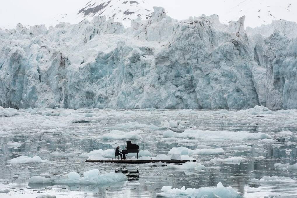 Ludovico Einaudi plays for Greenpeace on "the best stage in the world" in Arctic Norway. Photo: Greenpeace.