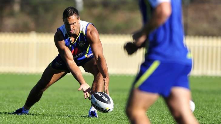 Matthew Allwood trains with the Raiders on Thursday. Photo: Jeffrey Chan