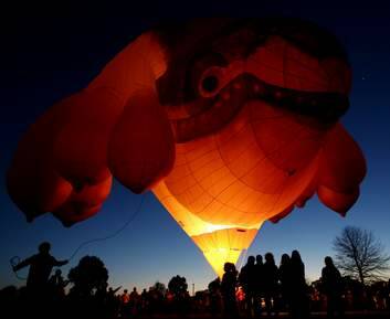 Skywhale at the Gunning Fireworks Festival. Photo: Andrew Meares