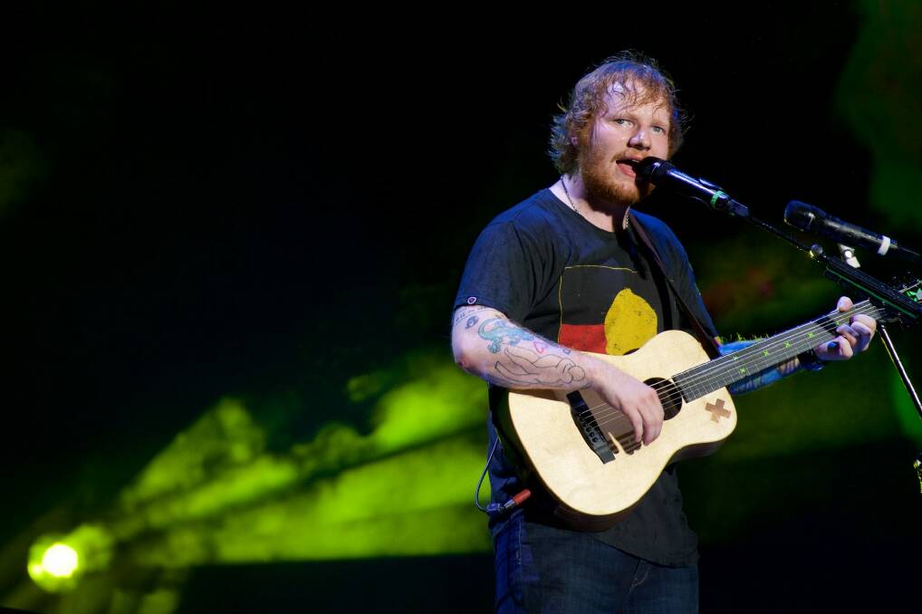 Ed Sheeran in concert at Allianz Stadium last December. Photo: Wolter Peeters
