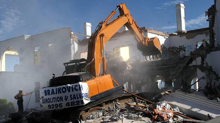 Prix D'Amour is demolished on March 25, 2006. Photo: Doug Sherring