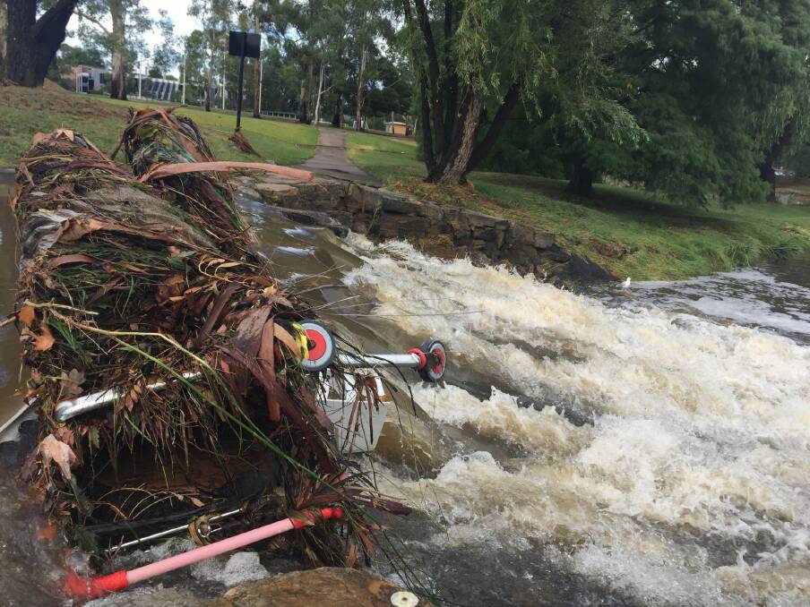 Parts of ANU remain closed after the campus was badly affected by Sunday's rain. Photo: Sherryn Groch