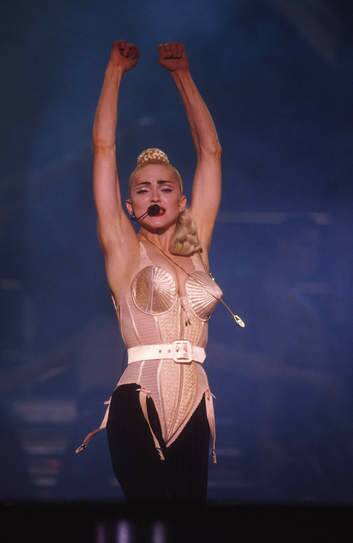 Stand-out ... Madonnna performing on the Blond Ambition Tour in Tokyo, Japan, in 1990. Photo: Getty Images