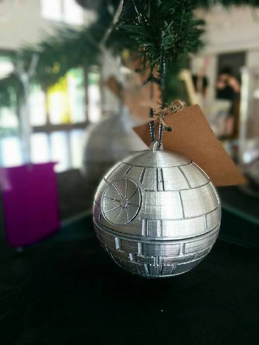 Cranky Bot 3D death star bauble Photo: Supplied