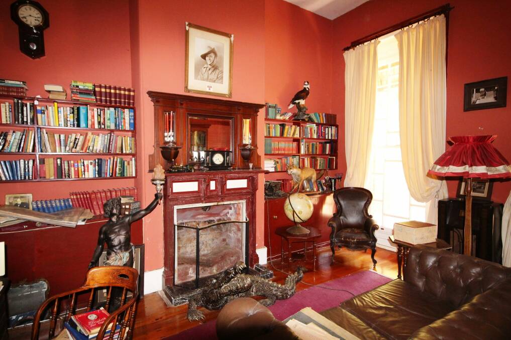The library, one of more than 30 Victorian era-themed rooms at Burnima. Photo: Tim the Yowie Man