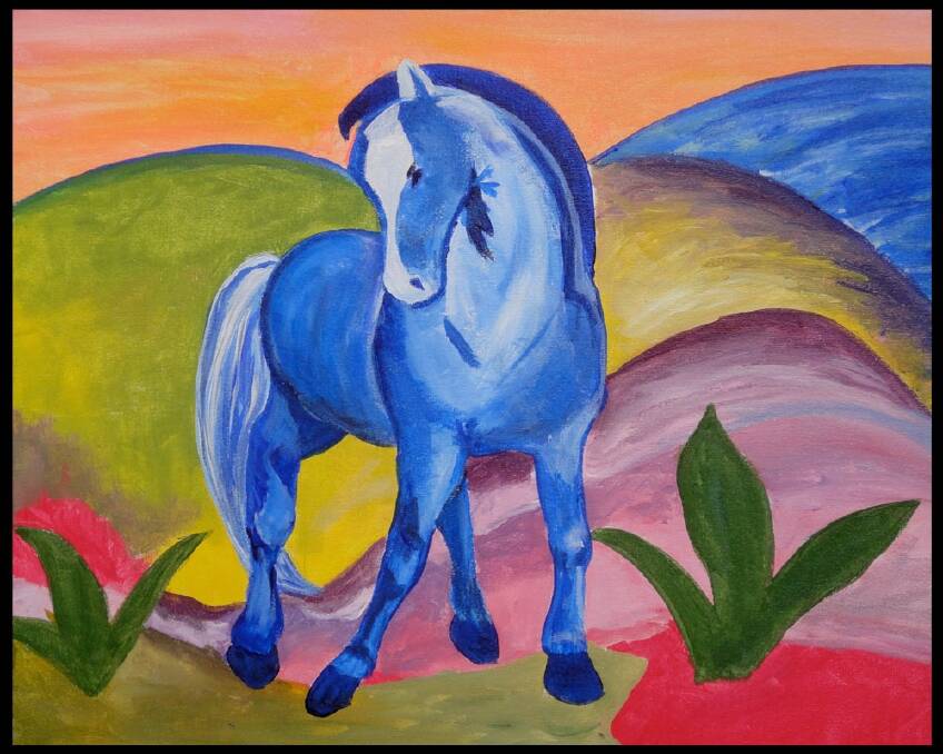 One of Franz Marc's trademark blue horses. It distressed the painter enormously to witness all the horses in battle at Verdun, where he was killed in 1916. Photo: Franz Marc