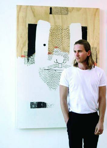 Canberra artist Luke Chiswell with one of his artworks. Photo: Supplied