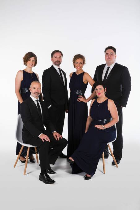 The Song Company (from left): Susannah Lawergren, Mark Donnelly, Richard Black, Hannah Fraser, Anna Fraser and Andrew O' Connor. Photo: Simon Gorges
