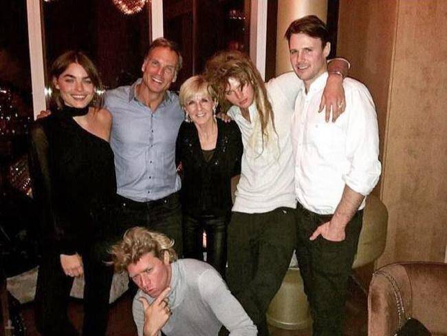 Models Bambi Northwood-Blyth and Jordan Barrett (second from right) with David Panton and Foreign Affairs Minister Julie Bishop. Photo: Instagram/@bambilegit