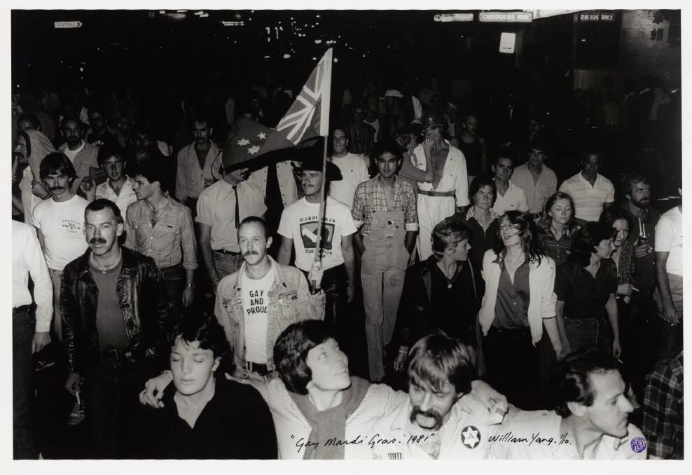William Yang's photograph of the 1981 mardi gras in Sydney. Photo: William Yang