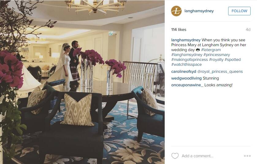 Overshare...The Langham Hotel slipped a little peek of filming back in August. Photo: Instagram