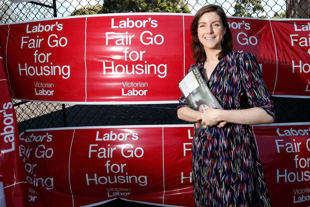 The Labor campaign spruiked candidate Clare Burns' status as a renter. Photo: Darrian Traynor