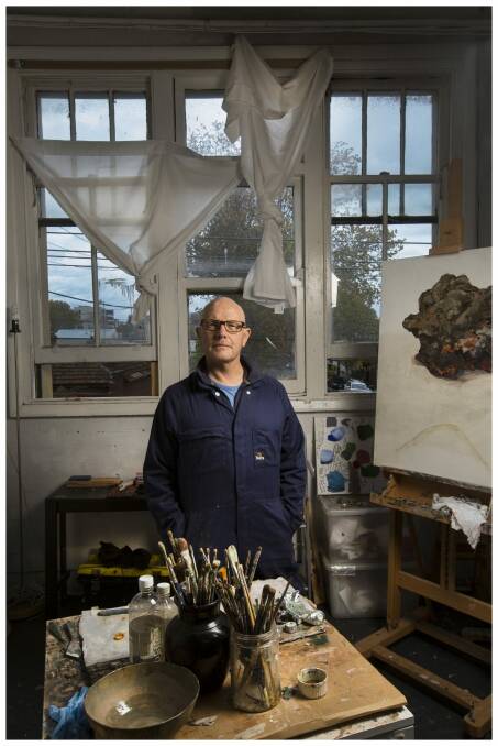 Andrew Sayers in his studio in Richmond, Melbourne earlier this year. Photo: Simon O'Dwyer