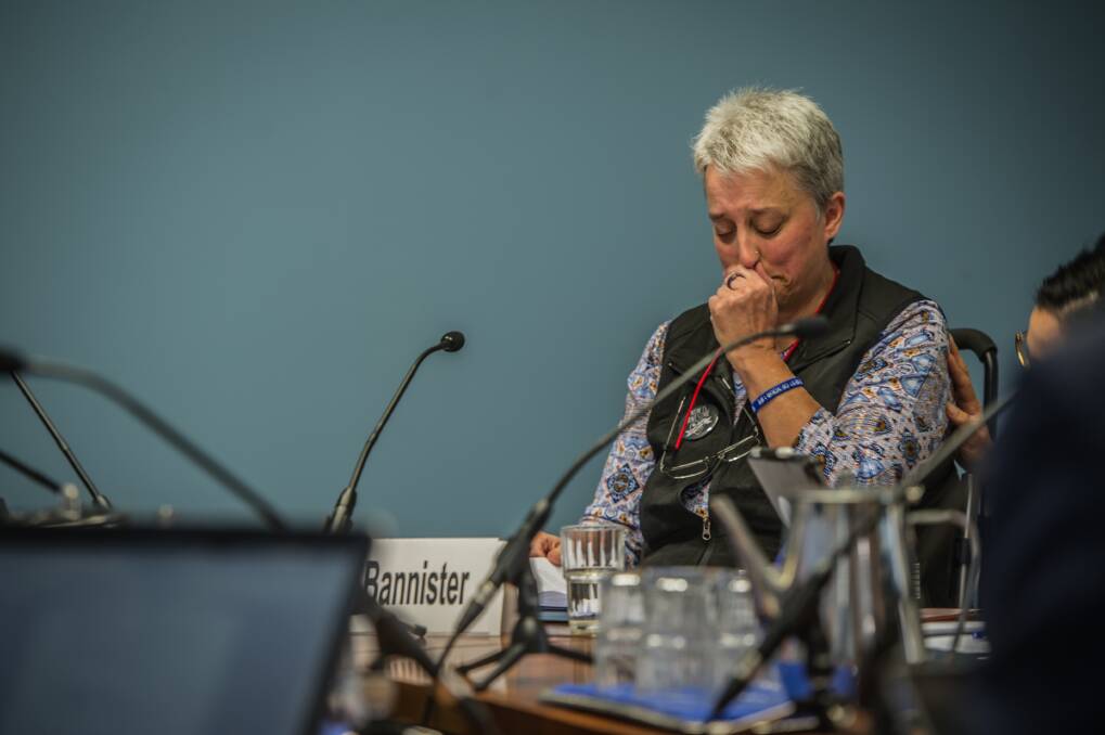 Louise Bannister told the ACT inquiry on Tuesday people with disabilities should not be left "stranded in their homes" because of lack of NDIS funding for housing modifications. Photo: Karleen Minney
