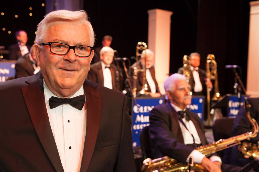 Rick Gerber (in glasses) and The Glenn Miller Orchestra. Photo: Noni Carroll