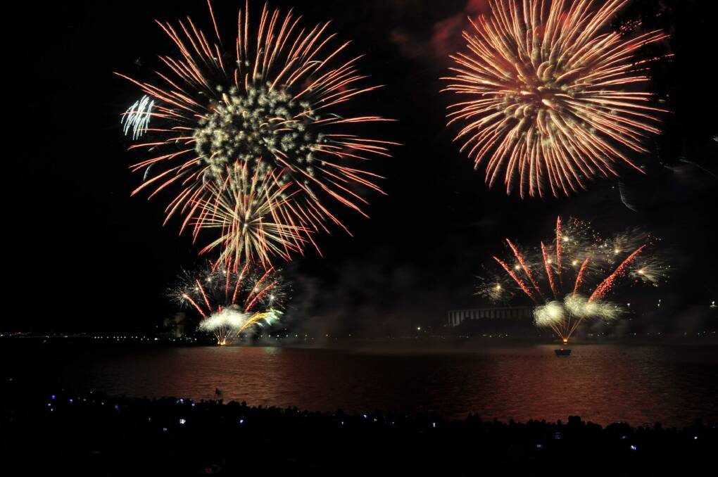 Australia Day fireworks on Lake Burley Griffin last year. Photo: Jay Cronan