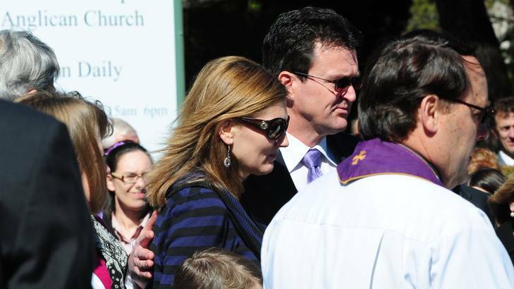 The  funeral of Olivia Lambert. Kirsty and James Lambert mourn the loss of their daughter. Photo: Karleen Minney