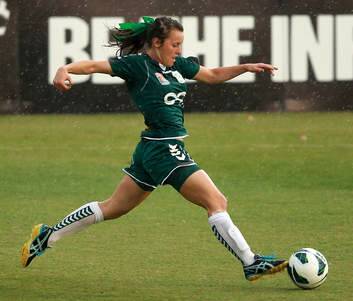 Hayley Raso in action during the match that was postponed. Photo: Matt Blyth