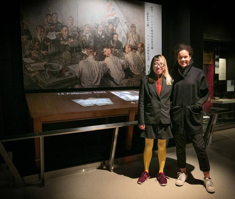 Angela Tiatia and Debbie Ding, joint artists in residency at the Australian War Memorial and the National Museum of Singapore. Photo: Steve Burton
