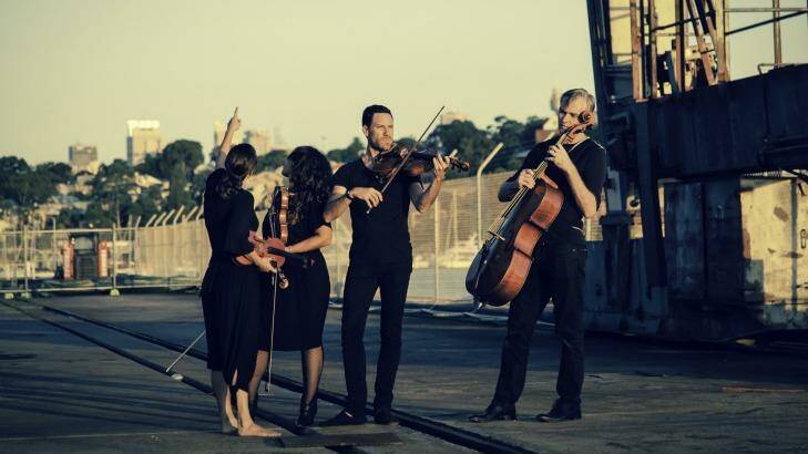 The NOISE String Quartet: from L to R: Mirabai Peart (violin), Veronique Serret (violin), James Eccles (viola), Oliver Miller (cello). Note: concert featured Liisa Pallandi on violin instead of Mirabai Peart. Photo: supplied
