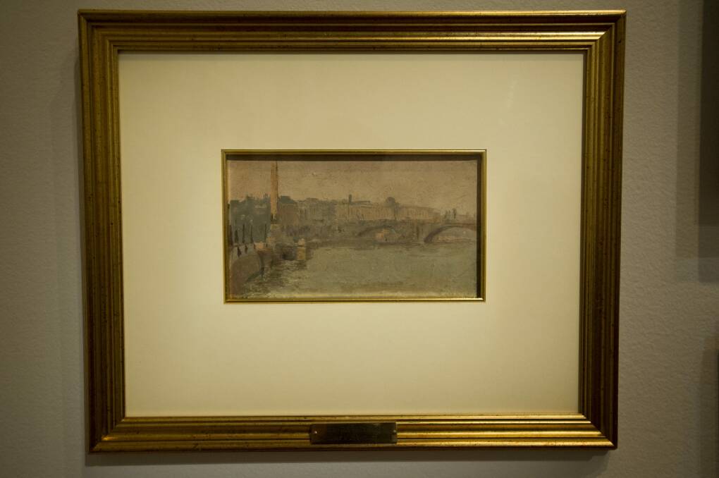 The newly acquired work, The Thames and Cleopatra's Needle.