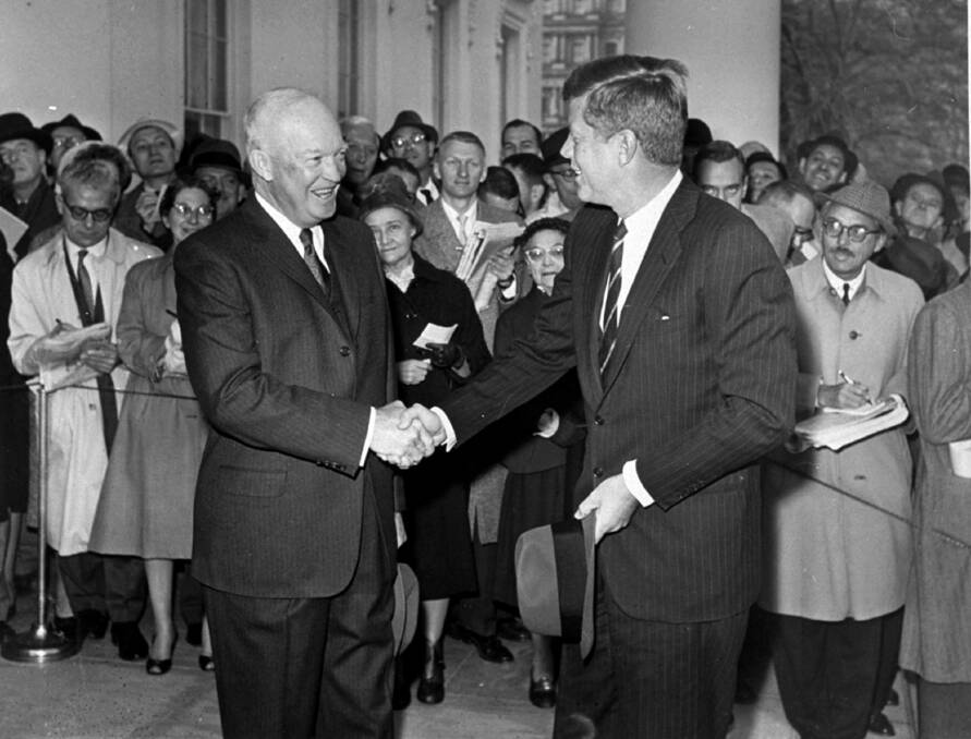 Then US president Dwight Eisenhower with president-elect John F. Kennedy in 1960. Eisenhower, a former general, feared the military's growing influence.