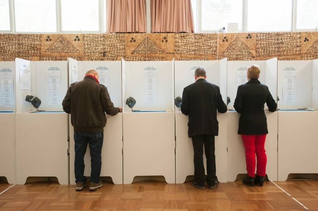 Some 34 per cent of ACT voters cast their votes before polling day last year. Photo: Elesa Kurtz