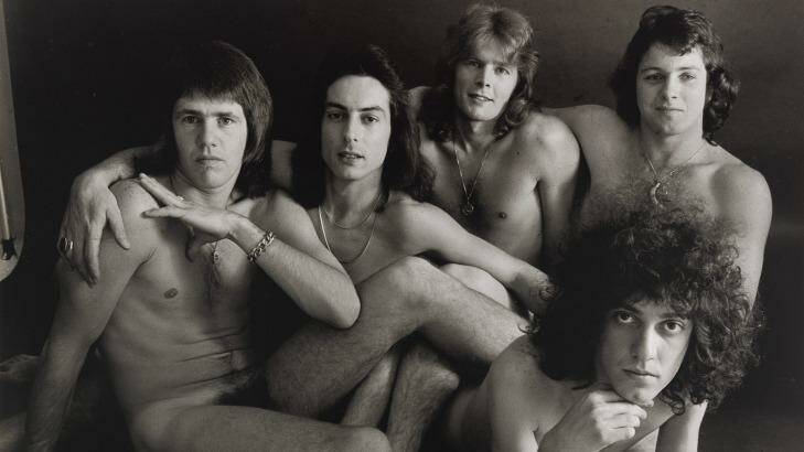 A photo of the band Sherbet from 1974 featuring in <i>Bare: Degrees of undress</i> at the National Portrait Gallery. Photo: Mark Mohell