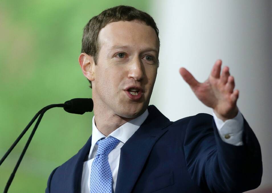 Facebook chief Mark Zuckerberg delivers the commencement address at Harvard University. He appears to be grooming himself for a presidential campaign. Photo: AP