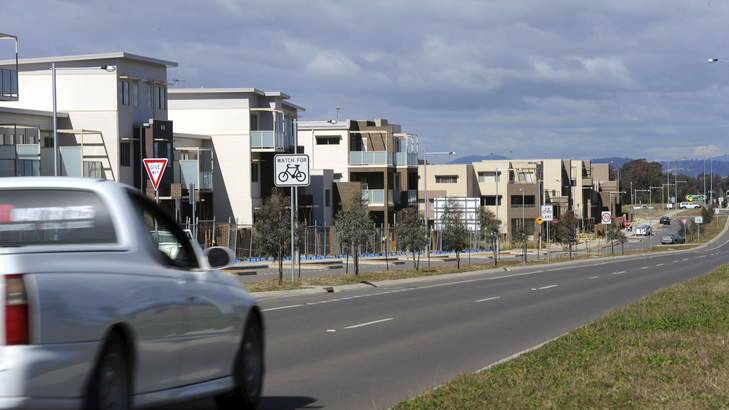 An influx of developments, such as the complexes on Flemington Road in Gungahlin, have helped push Canberra's rental market to new levels. Photo: Graham Tidy