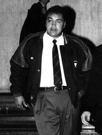 John Lomax outside the judiciary hearing that was to ban him from the 1994 grand final.