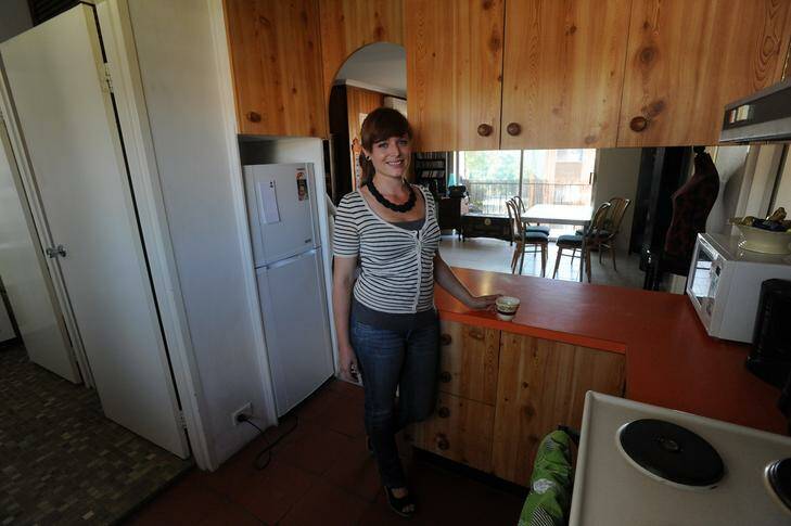 Young Canberran Eline Martinsen in her newly purchased unit in Queanbeyan. Photo: Richard Briggs