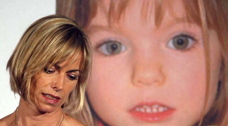 Kate McCann stands in front of a picture of her daughter, Madeleine, who went missing during a family holiday to Portugal in 2007. Photo: Reuters