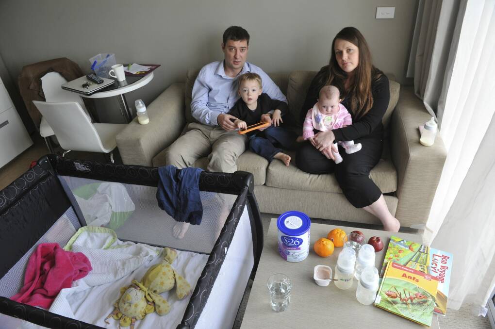 Lisa Ziolkowski and her family after moving out of their Fluffy home in Latham in 2014. They are sickened by allegations  that owners' possessions might be being taken from homes. Photo: Graham Tidy