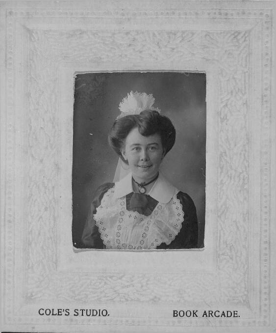 Miles Franklin in 1904 dressed as a maid. Photo: Supplied