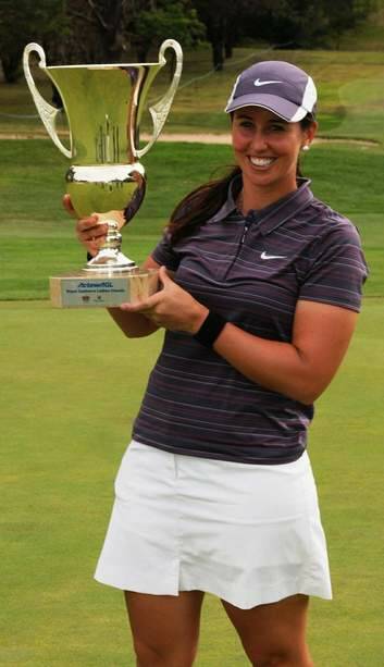 Australia's Kristie Smith celebrates after winning the Royal Canberra Ladies Classic in 2010.