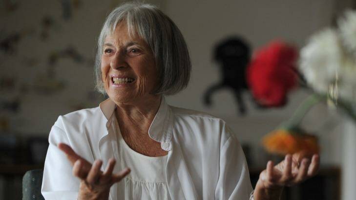 Former National Gallery of Australia director Betty Churcher, at home in Wamboin in 2012. Photo: Graham Tidy