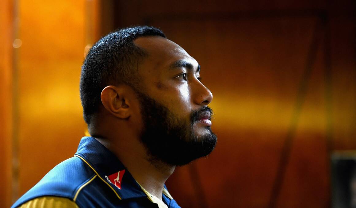 Building trust: Wallabies prop Sekope Kepu faces the media in Cardiff. Photo: Getty Images