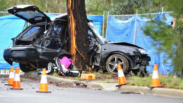 ACT Policing investigate a fatality on the corner of Houston Street and Sternberg Cres, Wanniassa. Photo: Melissa Adams